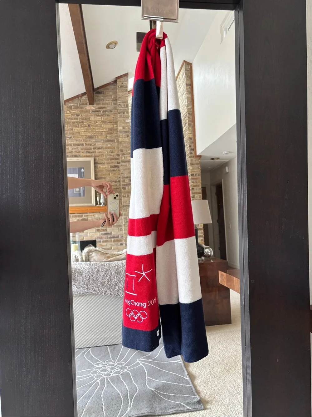 USA Scarf PyeongChang 2018 Winter Olympics Knit Scarf - Red White Blue